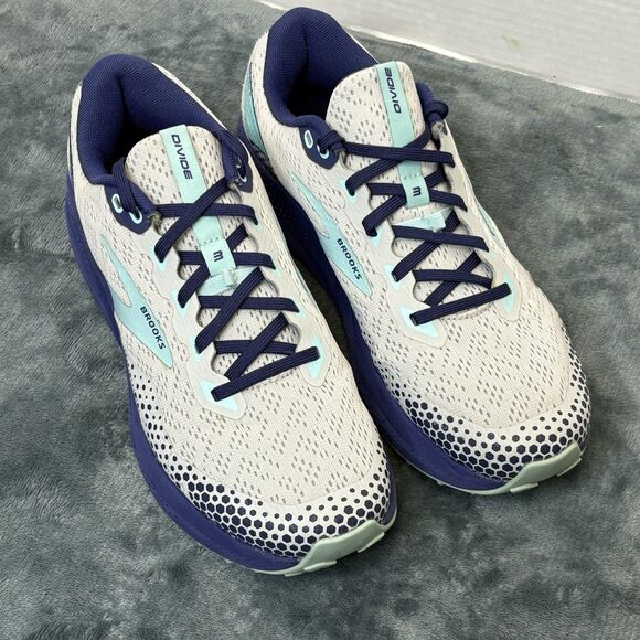 Brooks Divide 3 Trail Running Shoes Oyster/Cobalt/Blue Tint US Women 10 - Picture 2 of 11